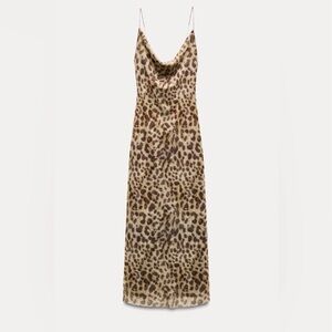 Zara cheetah printed Tulle dress